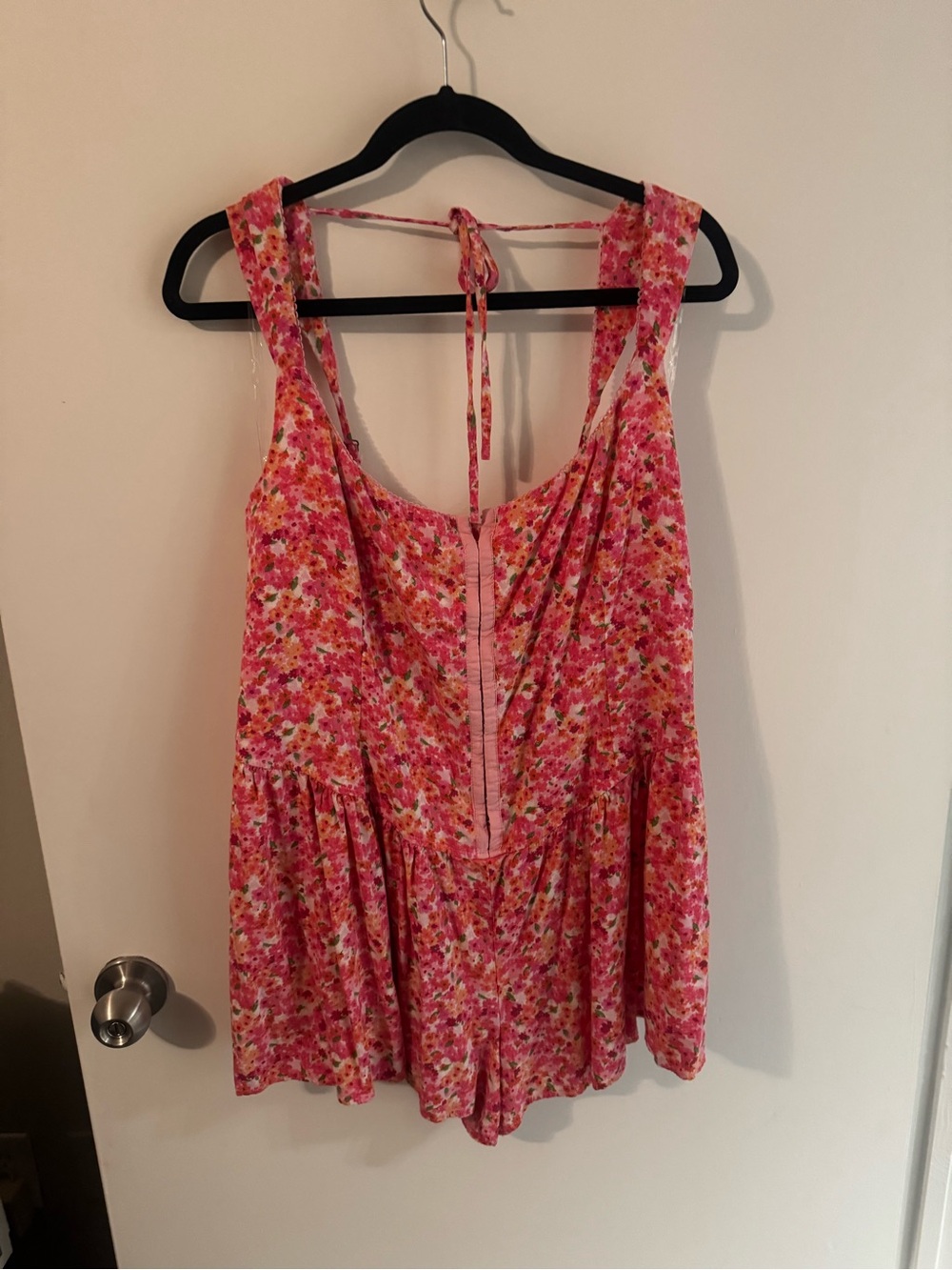 wild fable Bright Pink Floral Tie-Back Romper